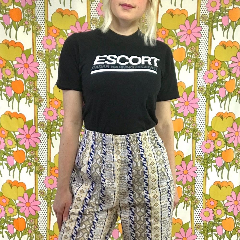 Vintage 80s tribal geo print jeans harem pants S/M - Picture 2 of 8